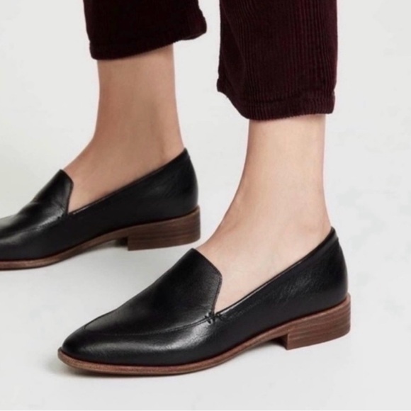 Madewell Shoes - Madewell Black Leather Women’s Slip-On Loafers — Size 8.5